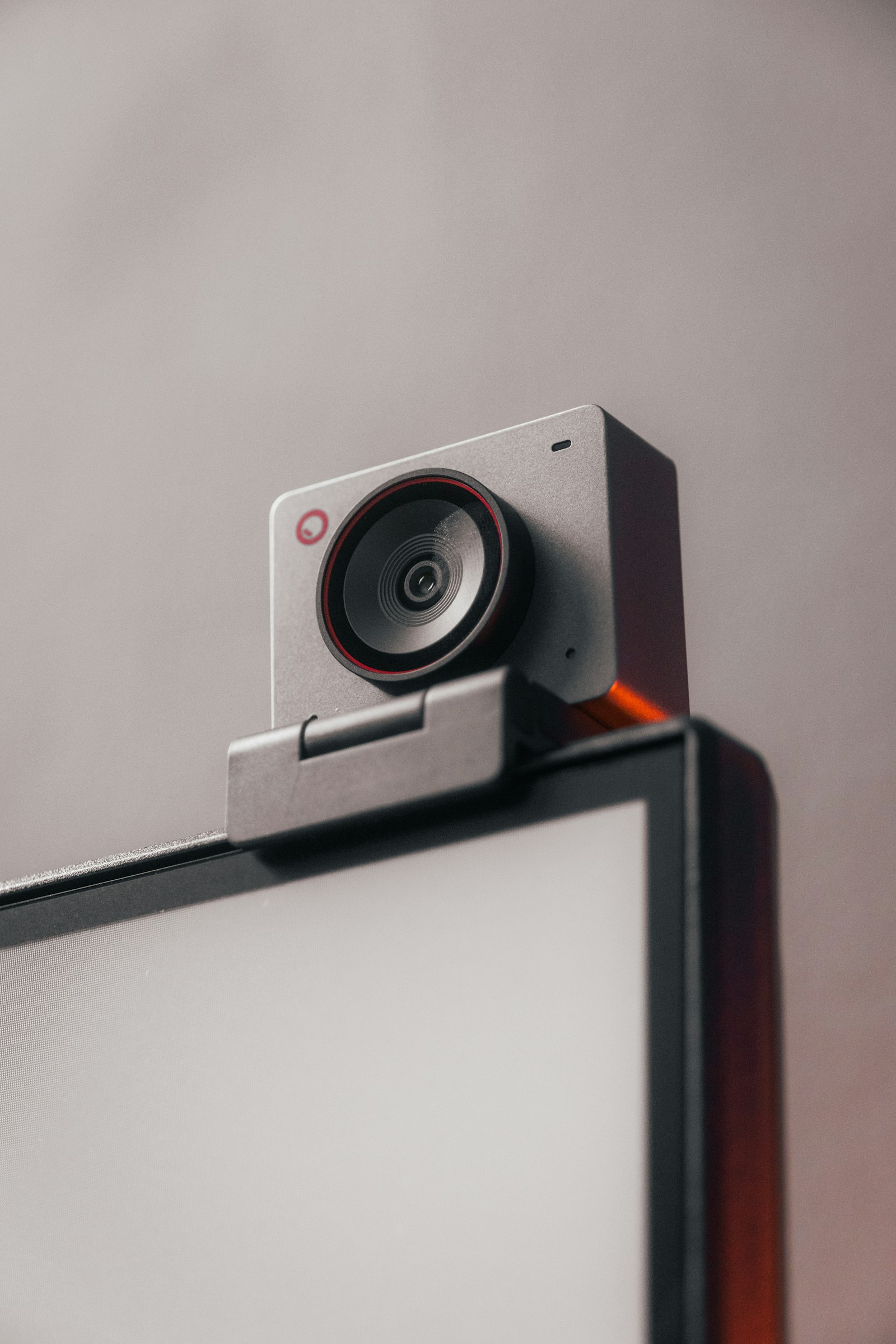 Webcam mounted on a monitor